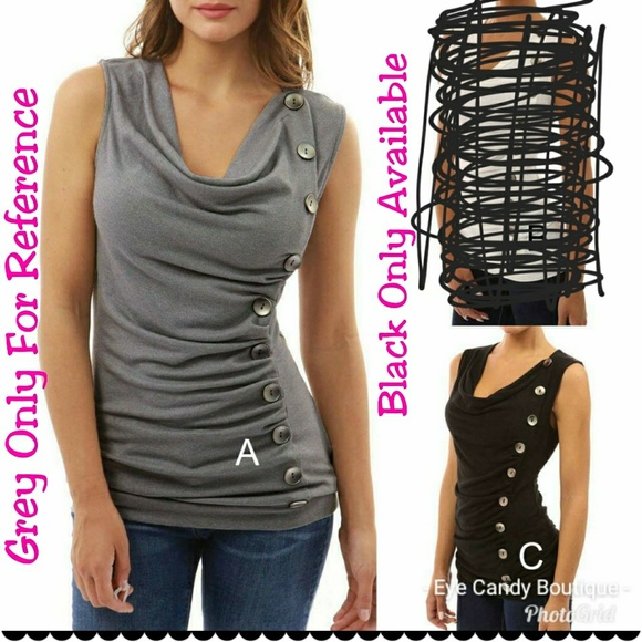 Black Button Down Tank - Picture 1 of 1